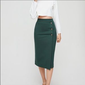 Aritzia Babaton Buttoned Up Midi Skirt